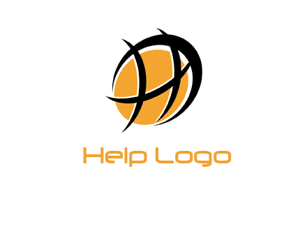 abstract basketball letter h logo