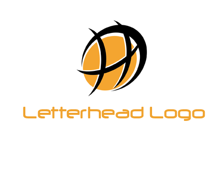 abstract basketball letter h logo