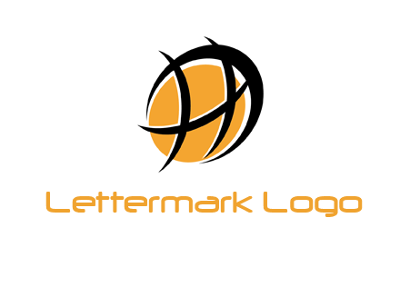 abstract basketball letter h logo