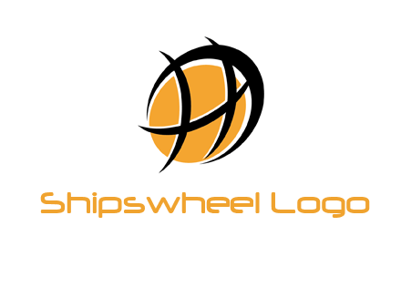 abstract basketball letter h logo