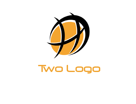 abstract basketball letter h logo