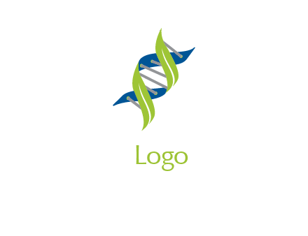DNA with leaves medical logo
