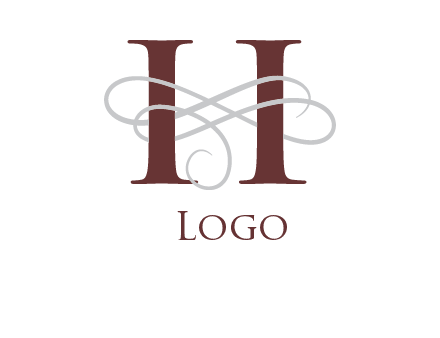 ornament on letter H logo