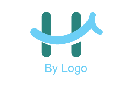 smile on letter H logo