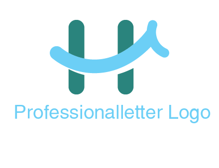 smile on letter H logo