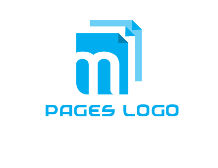 Letter M on pages logo