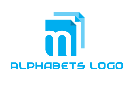 Letter M on pages logo
