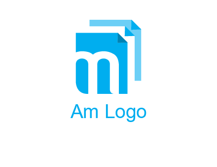 Letter M on pages logo