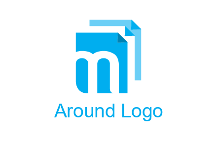Letter M on pages logo