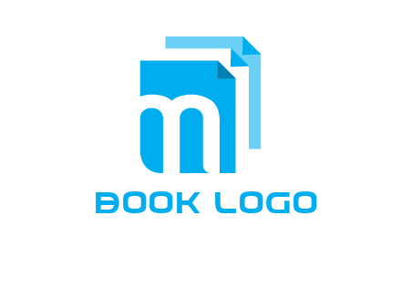 Letter M on pages logo