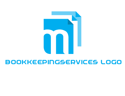 Letter M on pages logo