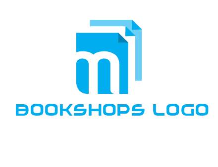 Letter M on pages logo