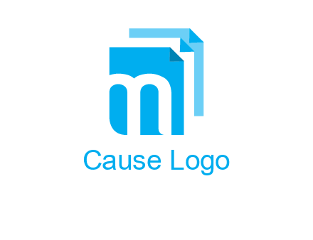 Letter M on pages logo