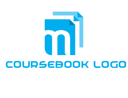 Letter M on pages logo