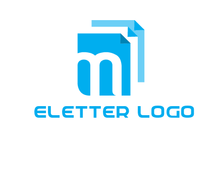 Letter M on pages logo