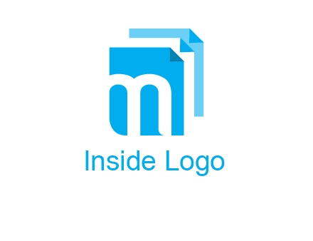 Letter M on pages logo