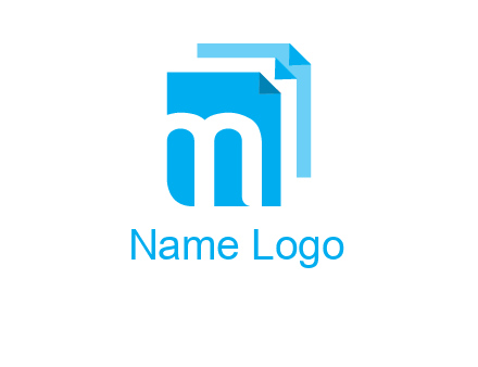 Letter M on pages logo