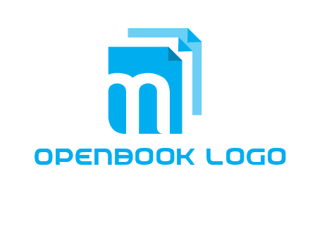 Letter M on pages logo