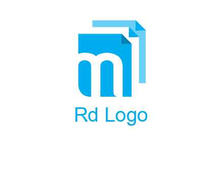 Letter M on pages logo