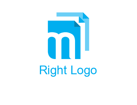 Letter M on pages logo