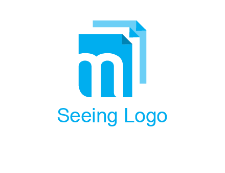 Letter M on pages logo