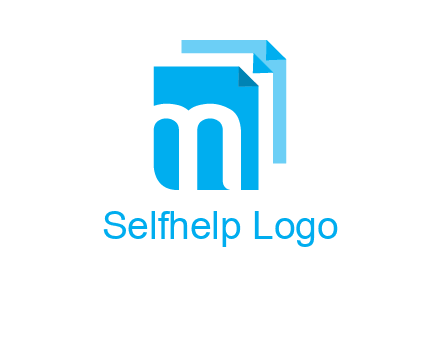 Letter M on pages logo