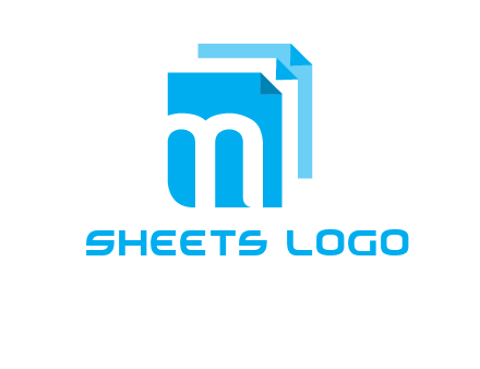 Letter M on pages logo