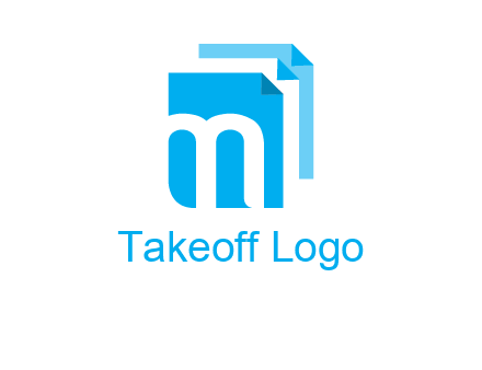 Letter M on pages logo