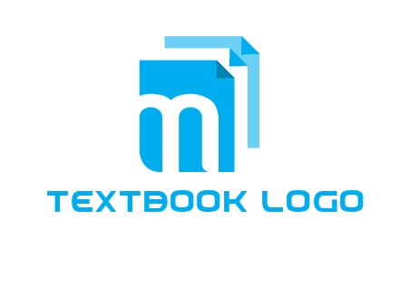 Letter M on pages logo