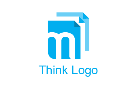 Letter M on pages logo