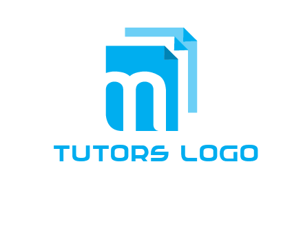 Letter M on pages logo