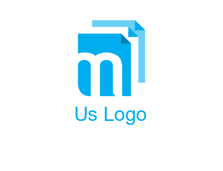 Letter M on pages logo