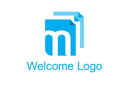 Letter M on pages logo