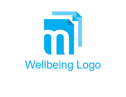 Letter M on pages logo