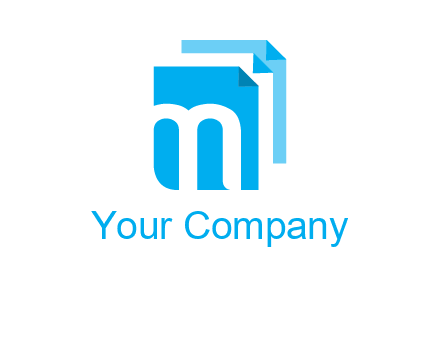 Letter M on pages logo