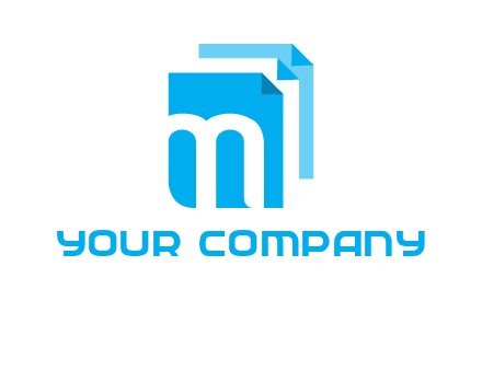 Letter M on pages logo