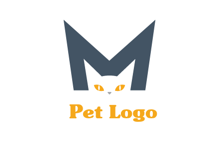 cat face letter m logo