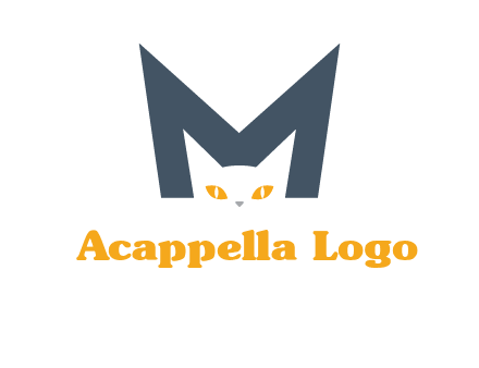 cat face letter m logo