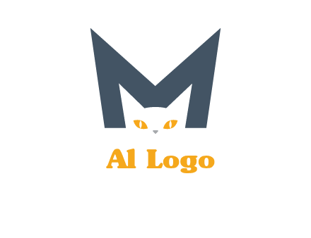 cat face letter m logo