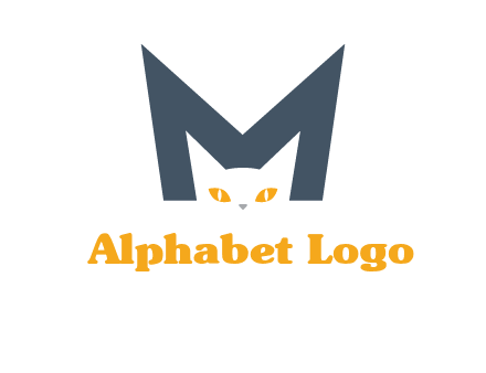 cat face letter m logo