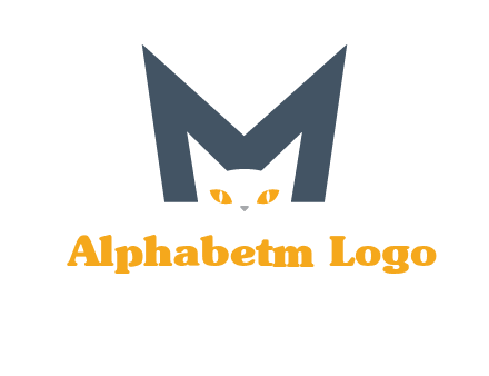 cat face letter m logo