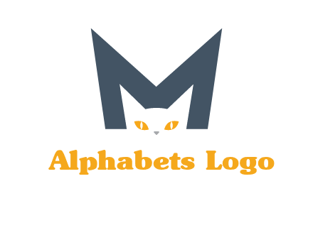 cat face letter m logo