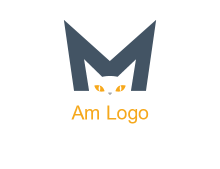 cat face letter m logo