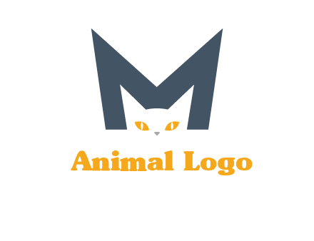 cat face letter m logo