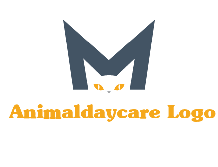 cat face letter m logo