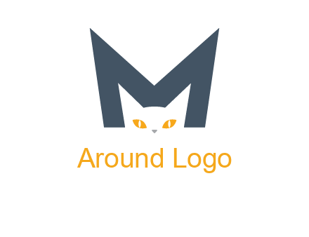 cat face letter m logo