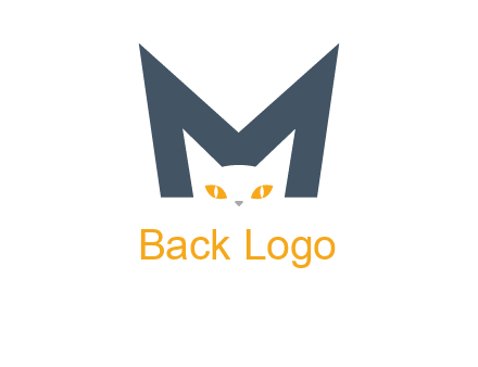 cat face letter m logo