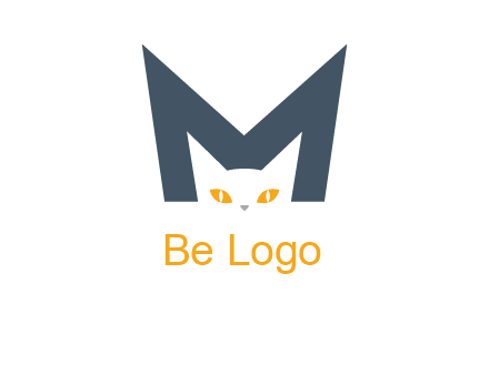 cat face letter m logo