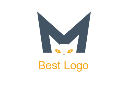 cat face letter m logo
