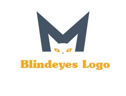 cat face letter m logo